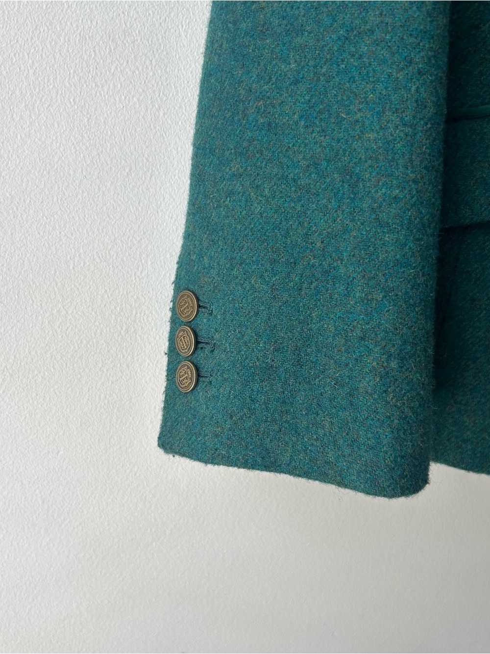 Talbots Faux Fur Collar Aberdeen Blazer Forest Green 14P - Picture 3 of 13